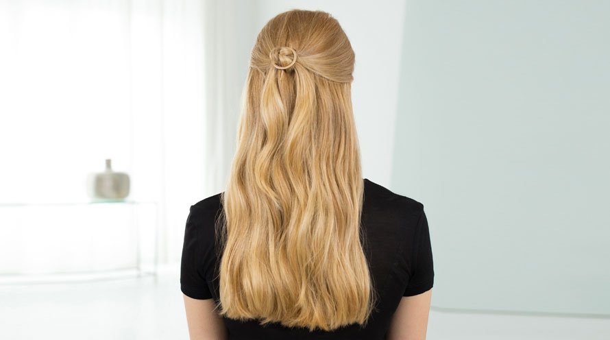 simple half-up, half-down